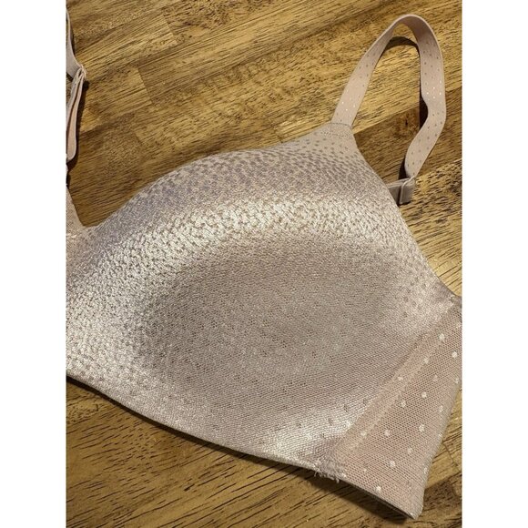 WACOAL Back Appeal Wire Free T-Shirt Bra Light Pink Wireless Comfort Casual 34C - Picture 2 of 5